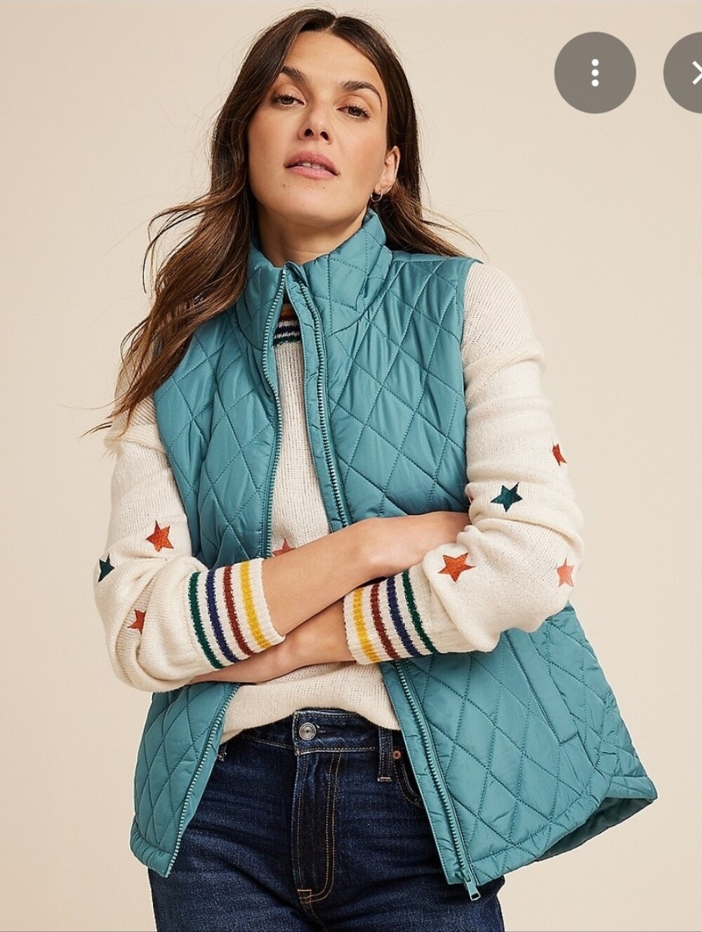 Maurices Quilted Slate Blue Sleeveless Vest